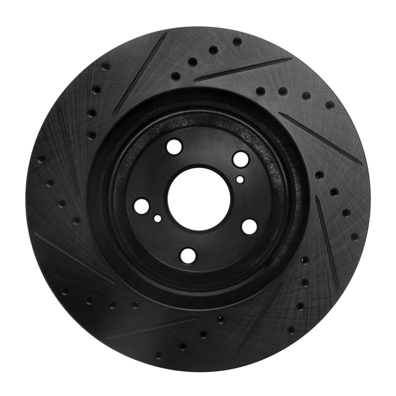 Lexus RX350 Brake Rotor (1) - Front Right - R1 Concepts - Drilled & Slotted - Black - `04-`09